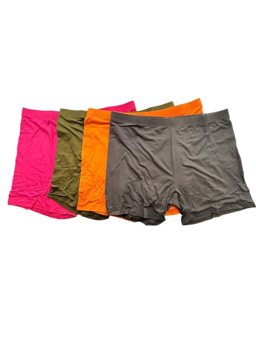 Womens Boxer Shorts XXL 4-Pack Pink Dark Gray Olive Green Orange Stretch NWOT